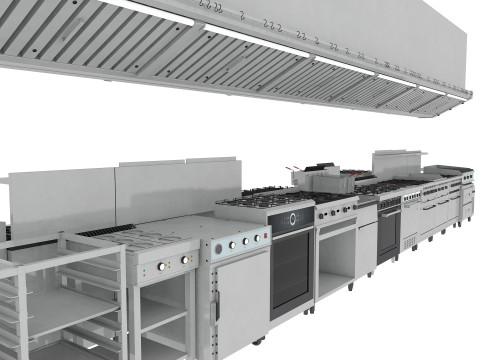 Commercial Kitchen Set Modelo 3D