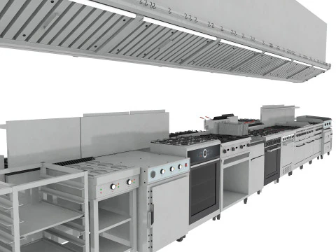 Commercial Kitchen Set 3D Model