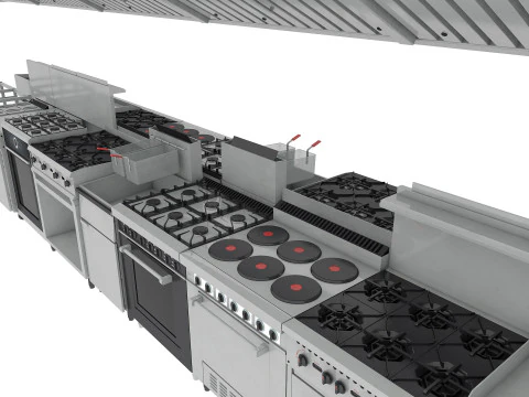 Commercial Kitchen Set 3D Model