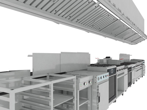 Commercial Kitchen Set Modelo 3D