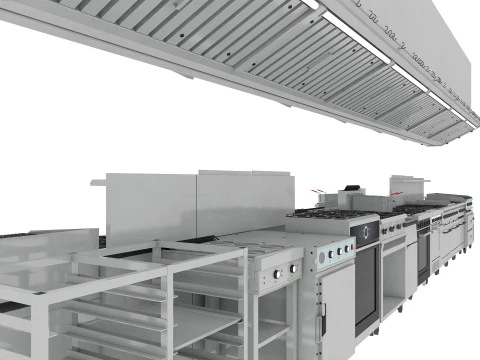 Commercial Kitchen Set 3D Model
