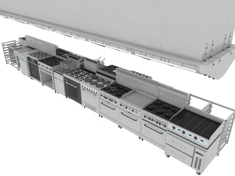 Commercial Kitchen Set Modelo 3D