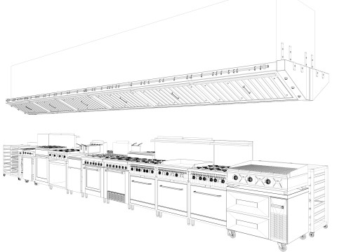 Commercial Kitchen Set Modelo 3D