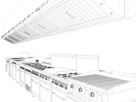Commercial Kitchen Set Modelo 3D