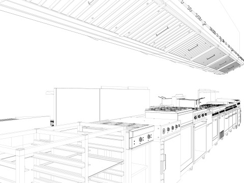 Commercial Kitchen Set Modelo 3D