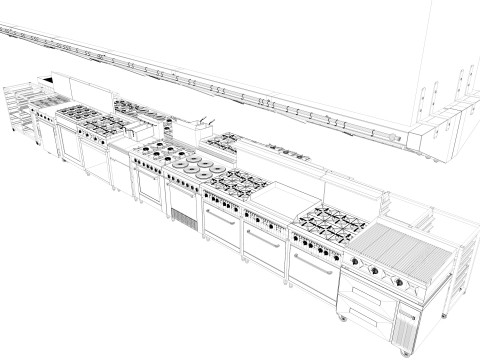 Commercial Kitchen Set Modelo 3D