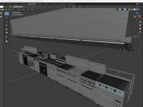 Commercial Kitchen Set Modelo 3D