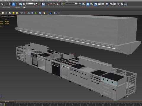 Commercial Kitchen Set Modelo 3D