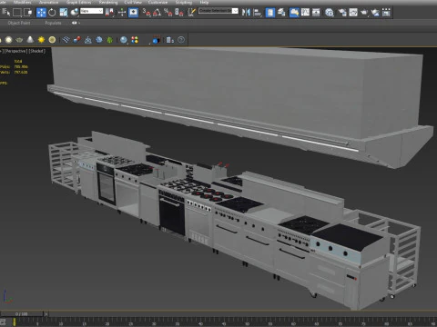 Commercial Kitchen Set 3D Model