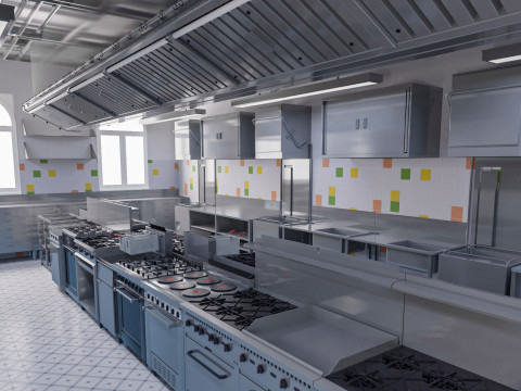 Commercial Kitchen 2 Modello 3D