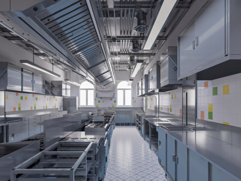 Commercial Kitchen 2 Modello 3D