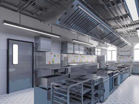 Commercial Kitchen 2 Modello 3D
