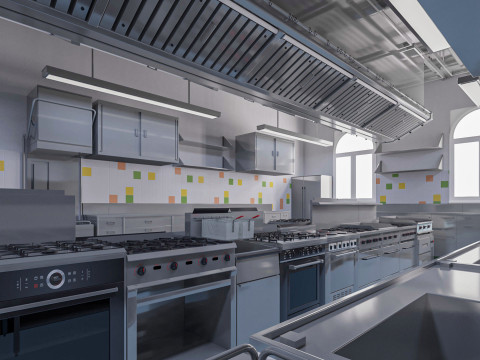 Commercial Kitchen 2 Modello 3D