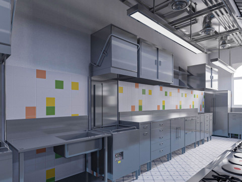 Commercial Kitchen 2 Modello 3D