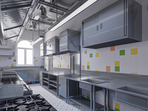 Commercial Kitchen 2 Modello 3D