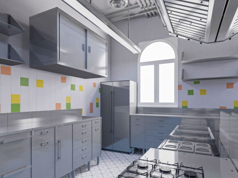 Commercial Kitchen 2 Modello 3D