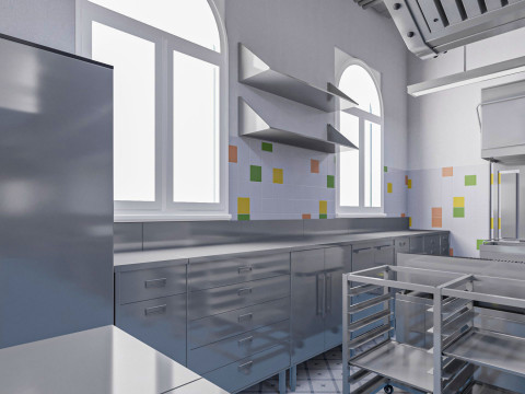 Commercial Kitchen 2 Modello 3D