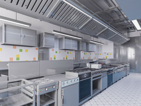 Commercial Kitchen 2 Modello 3D