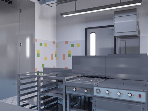 Commercial Kitchen 2 Modello 3D