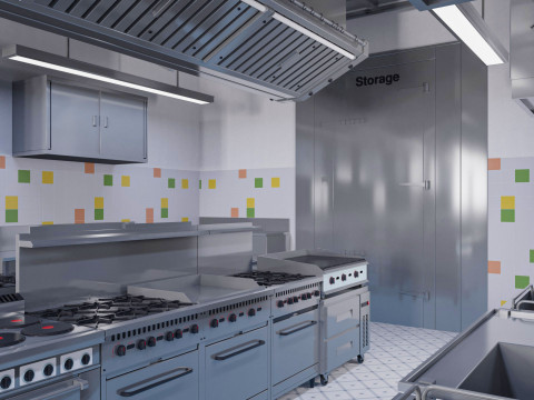 Commercial Kitchen 2 Modello 3D