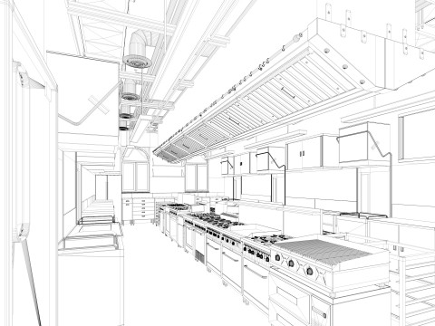 Commercial Kitchen 2 Modello 3D