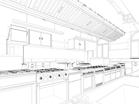 Commercial Kitchen 2 Modello 3D