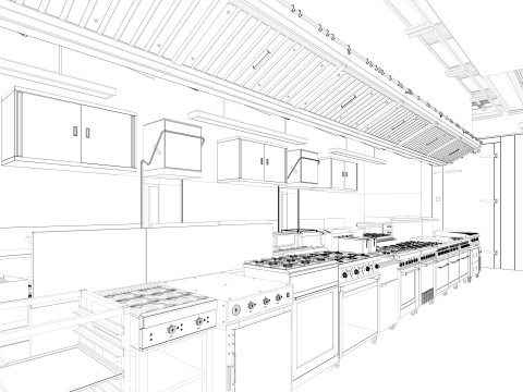 Commercial Kitchen 2 Modello 3D