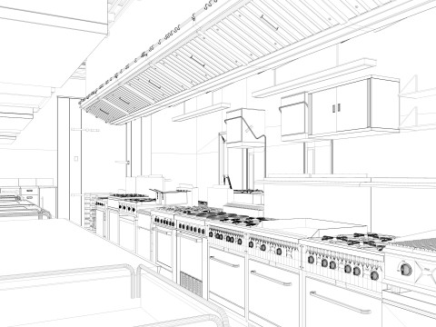 Commercial Kitchen 2 Modello 3D