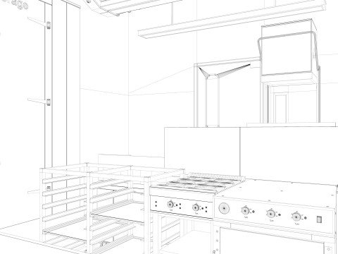 Commercial Kitchen 2 Modello 3D