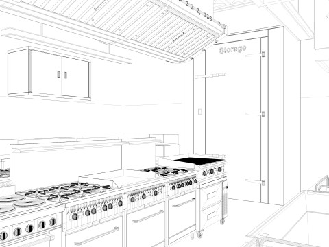 Commercial Kitchen 2 Modello 3D