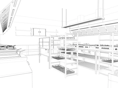 Commercial Kitchen 4 3D Model