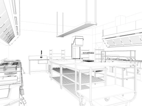 Commercial Kitchen 4 3D Model