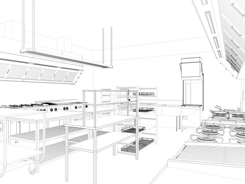 Commercial Kitchen 4 3D Model