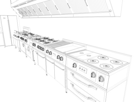 Commercial Kitchen 4 Model 3D