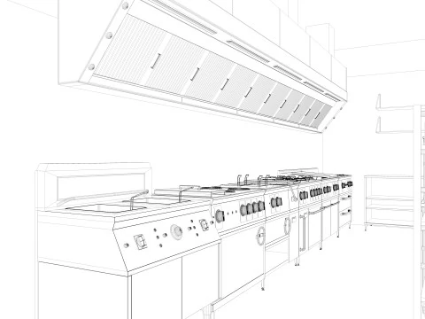 Commercial Kitchen 4 3D Model