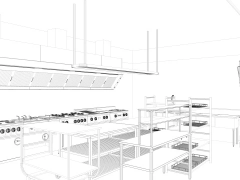 Commercial Kitchen 4 3D Model