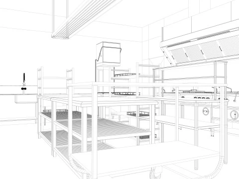 Commercial Kitchen 4 3D Model