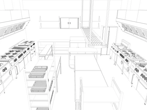 Commercial Kitchen 4 3D Model