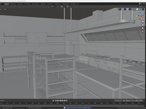 Commercial Kitchen 4 Model 3D
