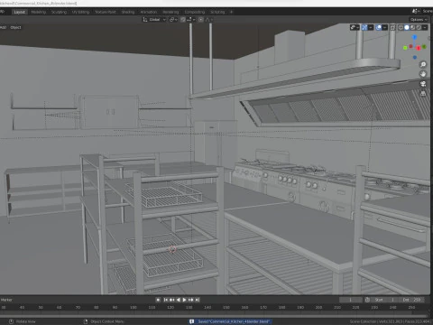 Commercial Kitchen 4 3D Model