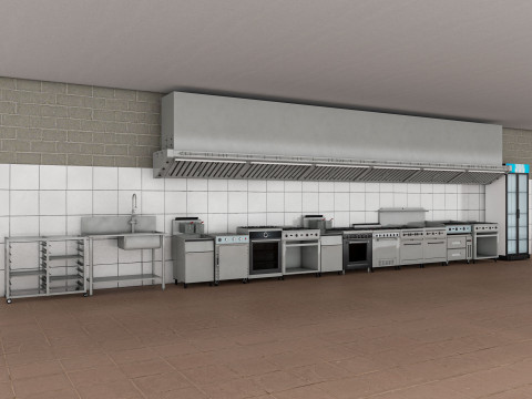 Commercial Kitchen 5 3D-Modell