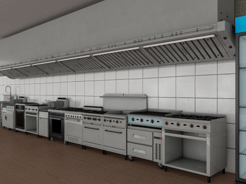Commercial Kitchen 5 3D-Modell