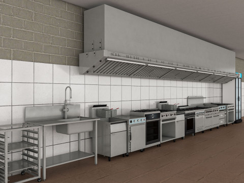 Commercial Kitchen 5 3D-Modell