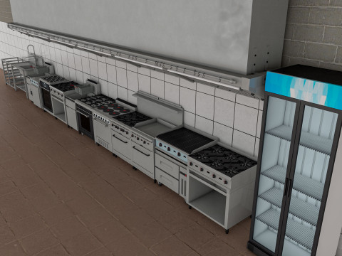 Commercial Kitchen 5 3D-Modell