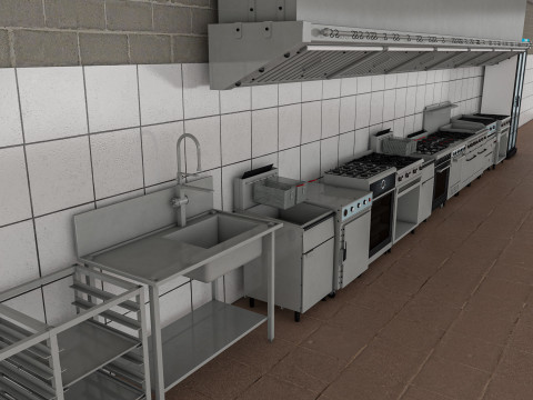 Commercial Kitchen 5 3D-Modell