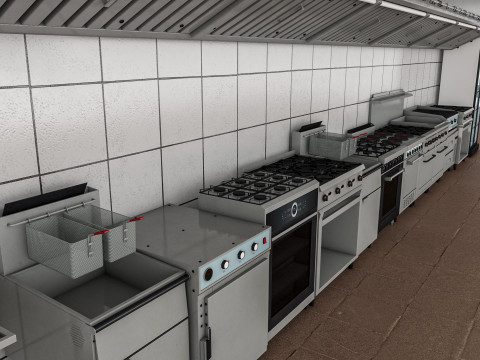 Commercial Kitchen 5 3D-Modell