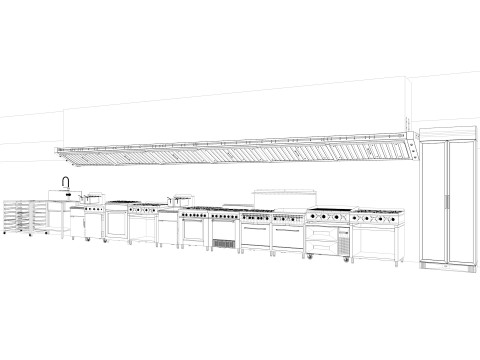 Commercial Kitchen 5 3D-Modell