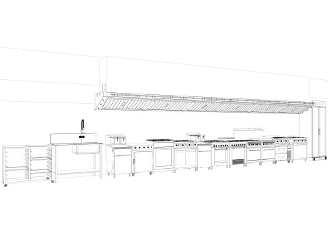 Commercial Kitchen 5 3D-Modell