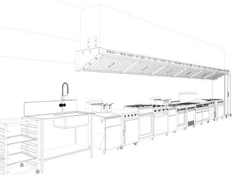 Commercial Kitchen 5 3D-Modell