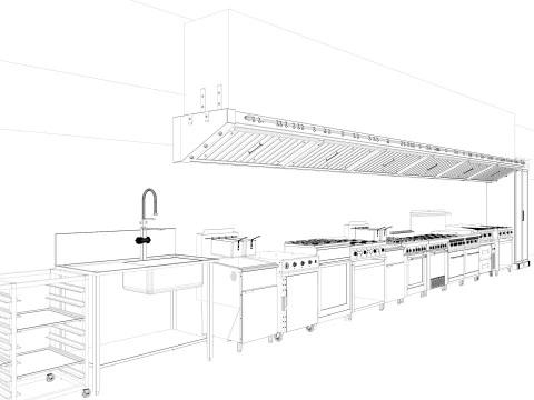 業務用厨房5 3Dモデル